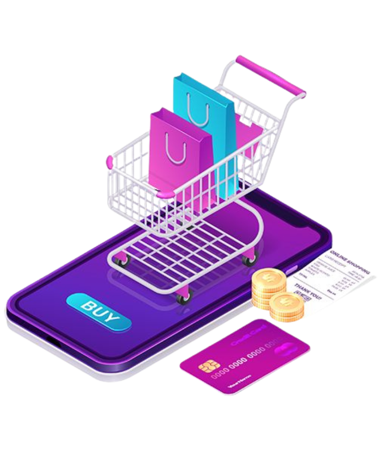 an icon image represents Shoppping digital ecommerce product marketing agency